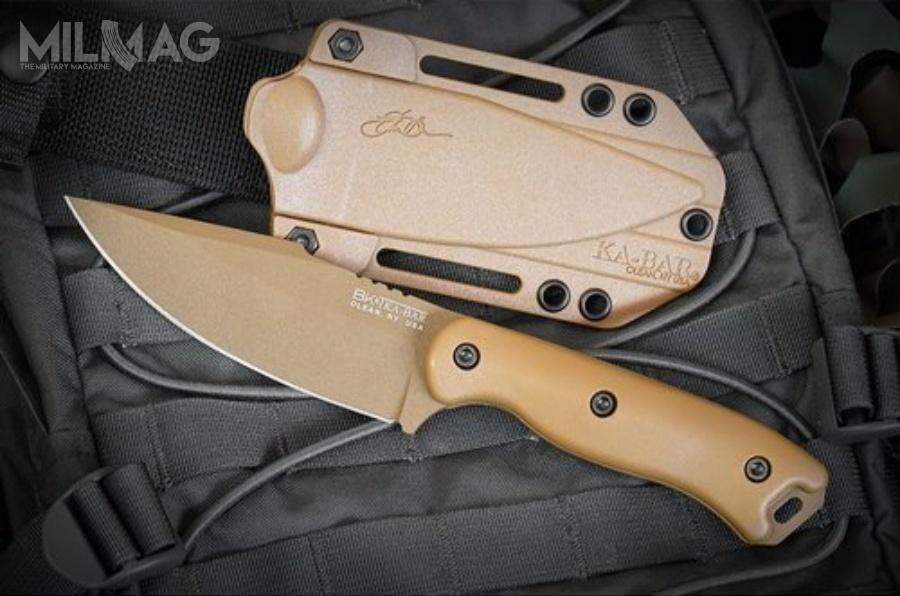 Ka-Bar Harpoon z serii Becker. Pochewkę można przystosować dla prawo i leworęcznych użytkowników