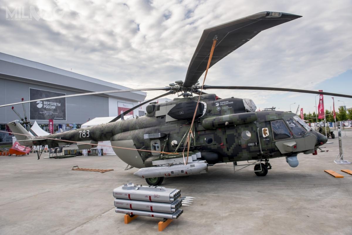 Mi-171Sz Sztorm charakteryzuje się zwiększonymi zdolnościami bojowymi oraz większym poziomem ochrony załogi. Podczas Armia-2020 zaprezentowano pierwszy w pełni funkcjonalny prototyp. / Zdjęcie: Anton Tuszin, Rostiech