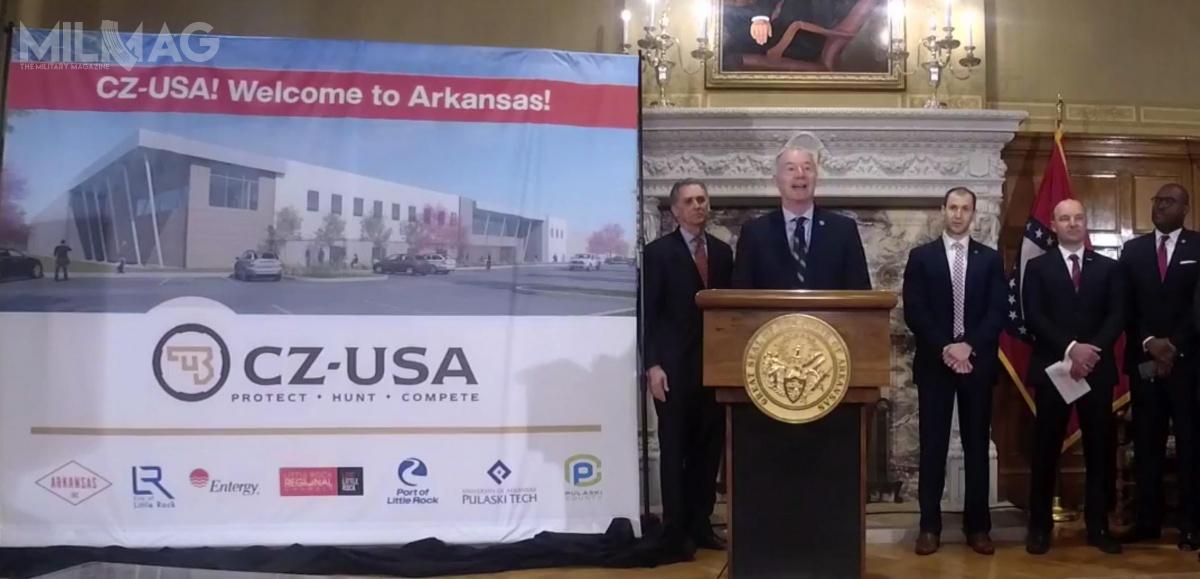 23 kwietnia czeski producent broni strzeleckiej Ceska Zbrojovka (CZ) Uherský Brod w towarzystwie władz stanu Arkansas i miasta Little Rock ogłosił plany ekspansji w USA / Zdjęcia: Arkansas Economic Development Commission