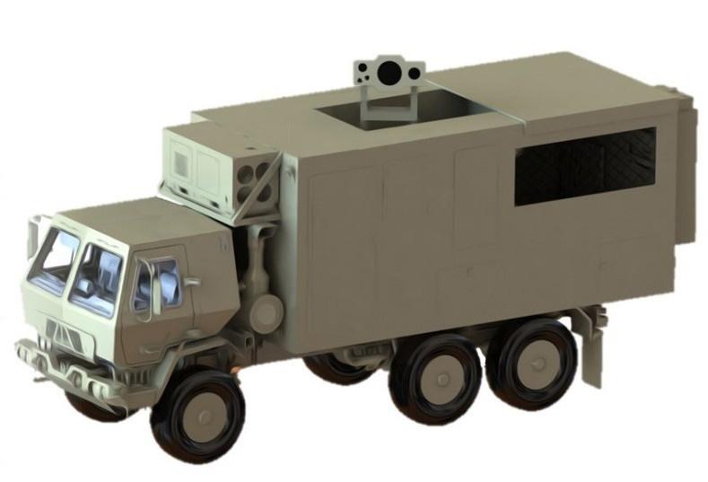 System laserowy Raytheona o mocy 100 kW ma być osadzony na pojazdach ciężarowych typu FMTV / Grafika: US Army SMDC