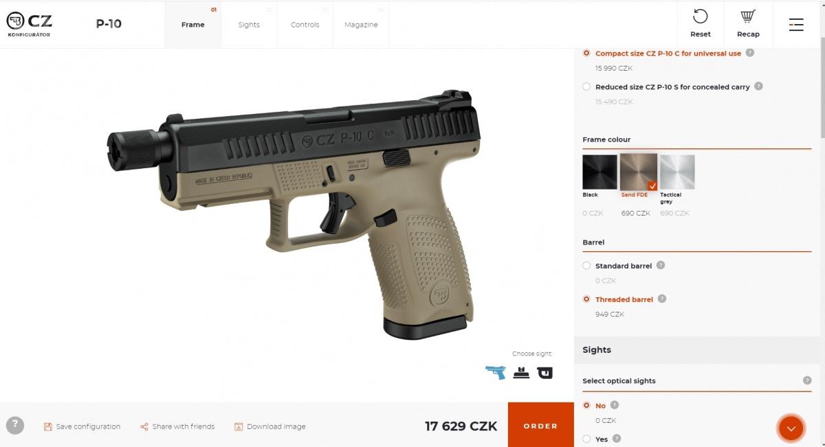 Konfigurator online zaprezentowany przez Česką Zbrojovkę