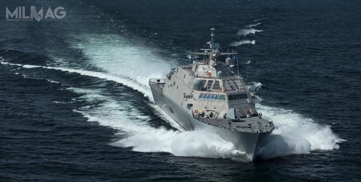 Departament Obrony USA oficjalnie potwierdził wcześniejsze informacje dotyczące instalacji systemu broni laserowej na fregacie wielozadaniowej klasy LCS / Zdjęcie: US Navy