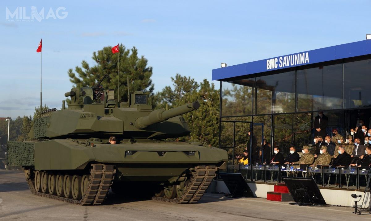 Zaprezentowany czołg osadzono na głęboko zmodernizowanym podwoziu z Leoparda 2A4 i wyposażono w dodatkowe opancerzenie i wieżę pochodzącą z czołgu III generacji Altay.