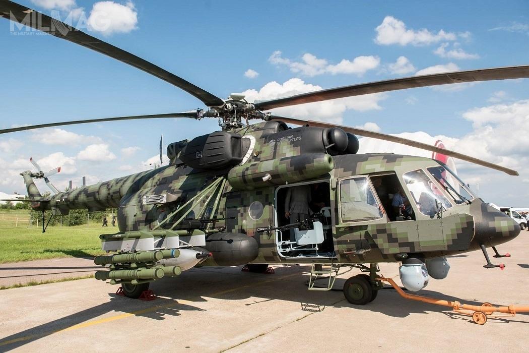 Wczesny prototyp Mi-8AMTSz-WN zaprezentowano podczas 13. Międzynarodowego Salonu Lotniczo-Kosmicznego MAKS-2017. Został zbudowany w oparciu o śmigłowiec wsparcia wojsk specjalnych Mi-8AMTSz Terminator, przeznaczony do bojowych operacji poszukiwawczo-ratunkowych. Mi-8AMTSz-WN powstał w oparciu o doświadczenia rosyjskiego kontyngentu lotniczego w Syrii / Zdjęcie: Wiertalioty Rossii
