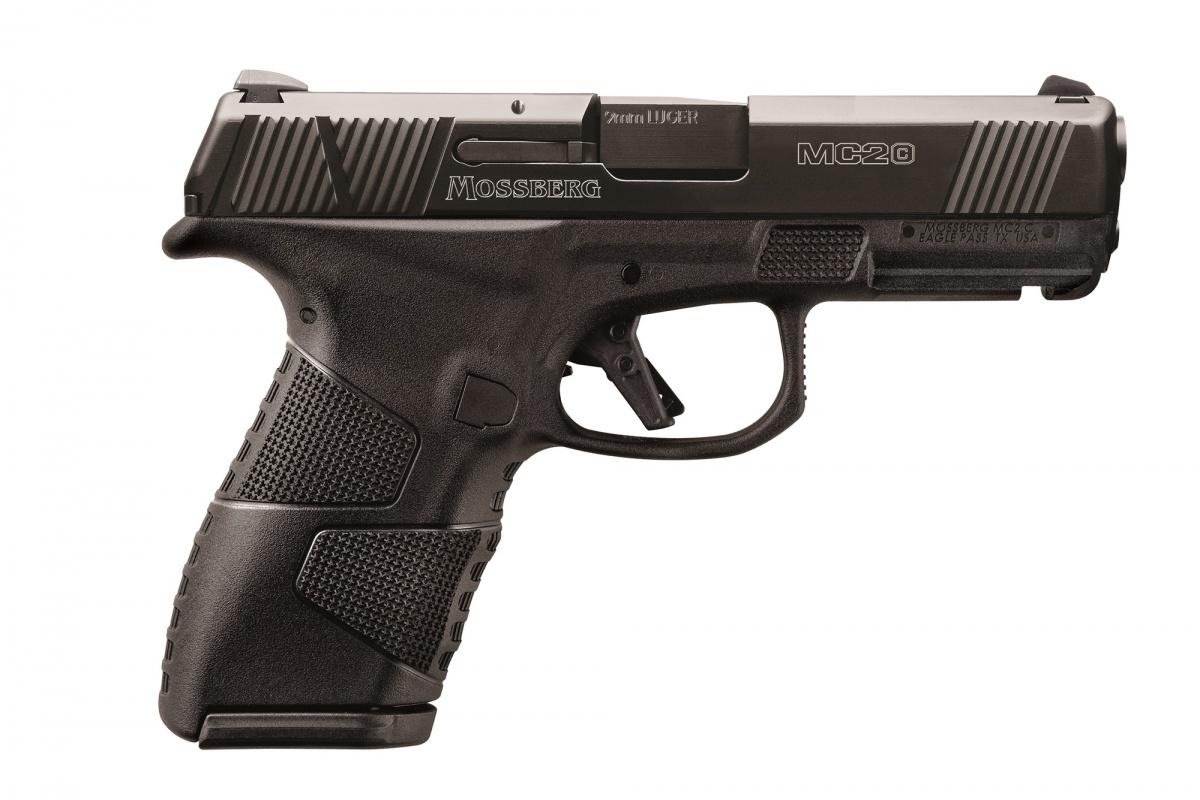 Pistolet samopowtarzalny Mossberg MC2c do amunicji 9 mm x 19 ma długość 180 mm, szerokość ledwie 28 mm i wysokość 124 mm. Masa niezaładowanego MC2c wynosi 595 gramów, z pełnym magazynkiem wzrasta do 822 g.