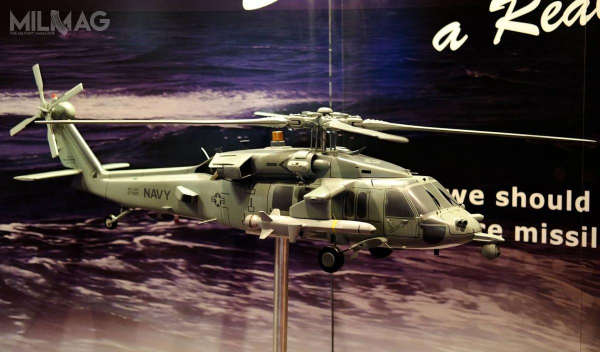 Makieta MH-60R z pociskami NSM została zaprezentowana po raz pierwszy w maju 2016. / Zdjęcie: Naval Helicopter Association
