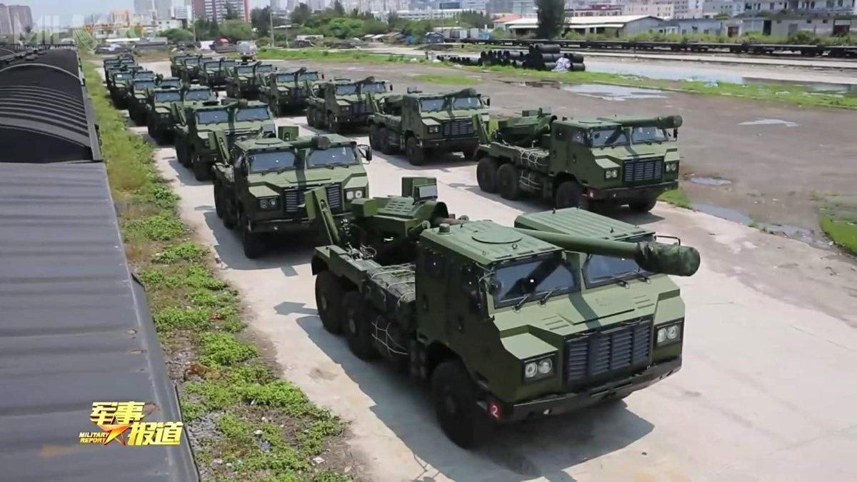 W ostatnim tygodniu kwietnia, chińska armia miała odebrać pierwszą partię seryjnych 155-mm kołowych armatohaubic PCL-181, opracowanych przez państwowy koncern NORINCO / Zdjęcie: CCTV