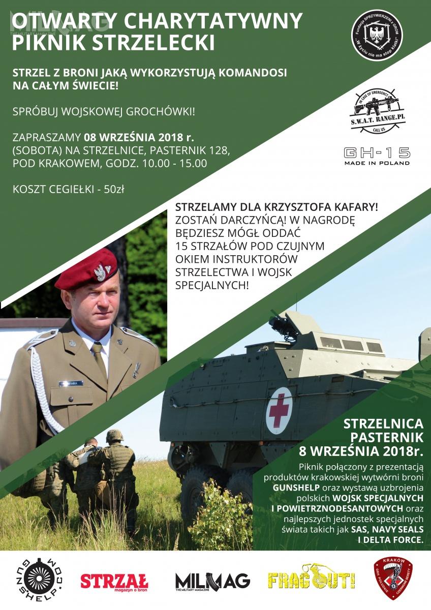 Piknik organizuje przedsiębiorstwo SWAT RANGE we współpracy z Gunshelp - krakowskim wytwórcą broni strzeleckiej, oraz Fundacją Sprzymierzeni z GROM.