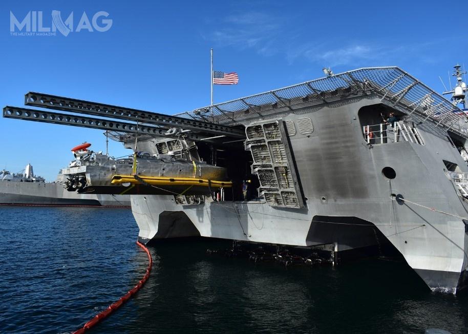 Knifefish ma współpracować z nawodnym, bezzałogowym systemem trałowym UISS. Wstępne badania nad oboma systemami zakończono 25 stycznia 2019. / Zdjęcia: US Navy