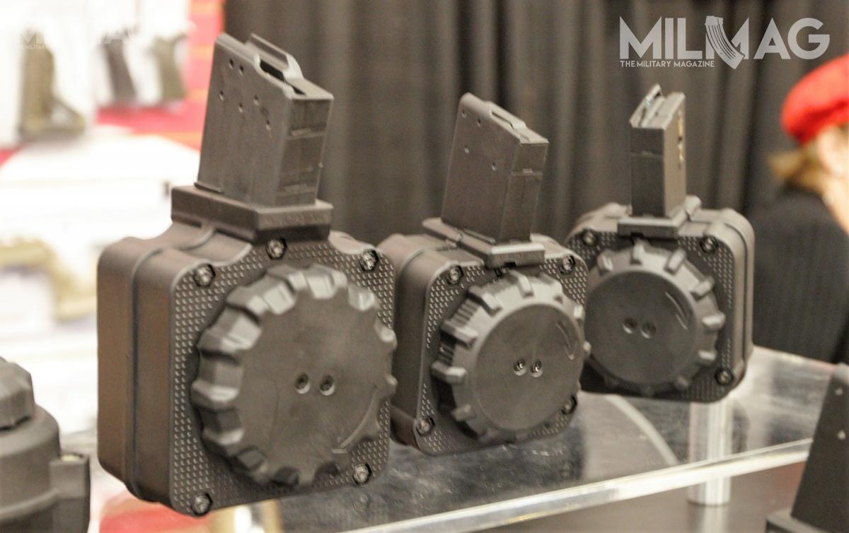 Na SHOT Show zadebiutowały 50-65-nabojowe magazynki bębnowe ProMag Industries DRM dostosowane do platform rodziny AR-15, AK i AR-10 / Zdjęcia: Celina Pawlik