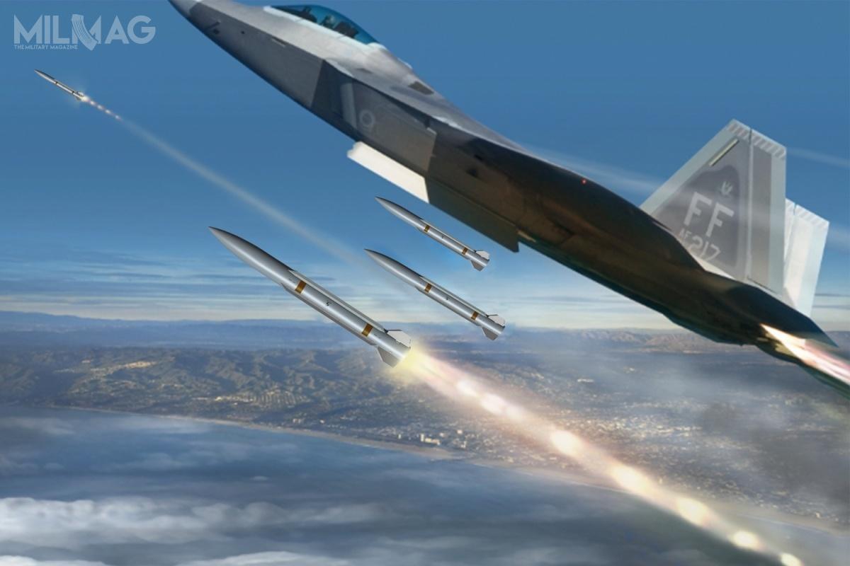 W ubiegłym roku Raytheon zaprezentował rozwijaną ze środków własnych koncepcję lekkiego rakietowego pocisku średniego zasięgu klasy powietrze-powietrze Peregrine, który miałby być jednak większy od wymogów USAF. Nie można jednak wykluczyć, że wiele rozwiązań obu pocisków będzie wspólnych / Grafika: Raytheon