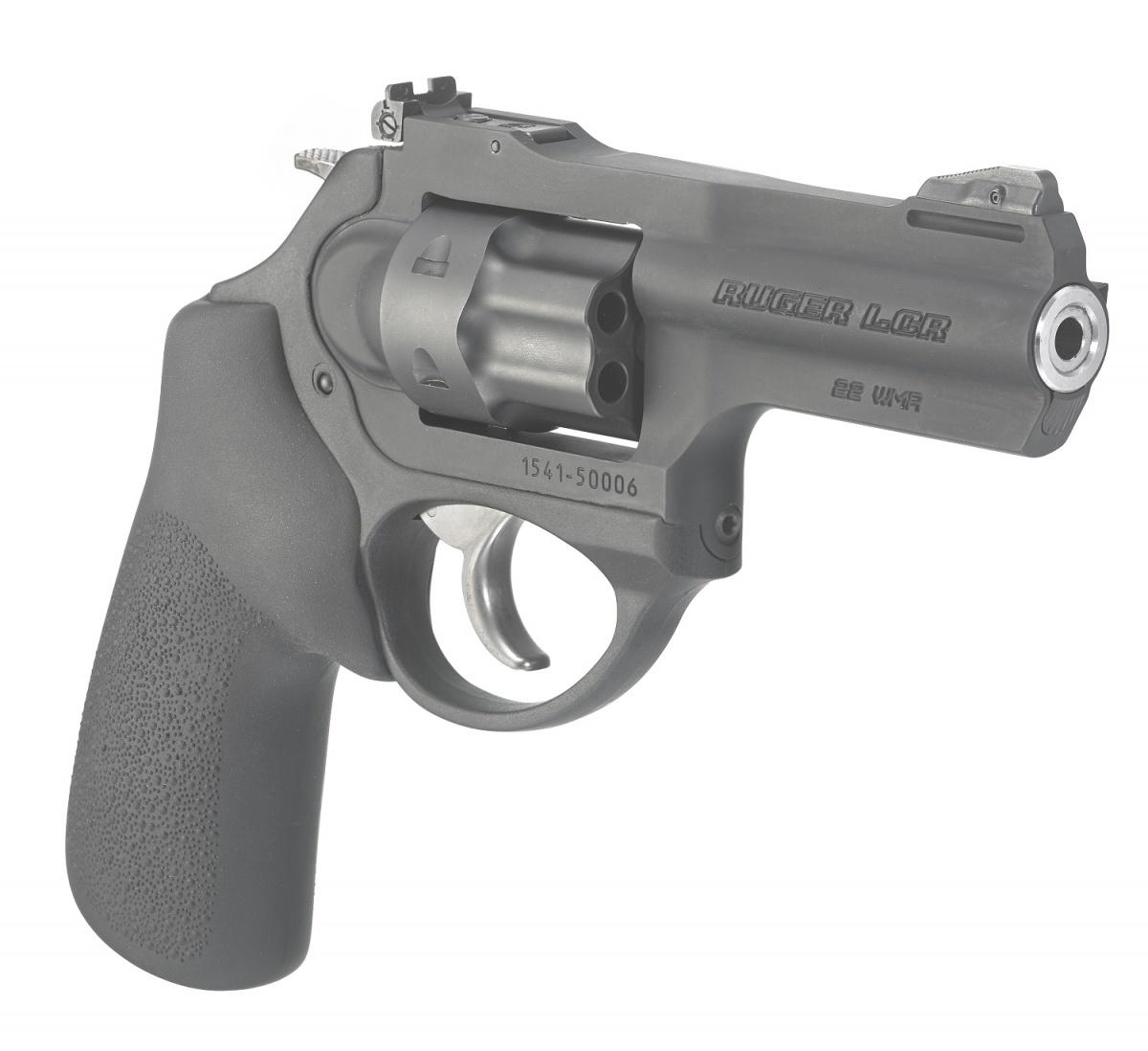 Rewolwer LCRx 5437 do amunicji .22 WMR z 76,2-mm (3-calową) lufą i gumowanym chwytem Hogue Tamer Monogrip. Długość całkowita broni wynosi 190 mm, masa rewolweru to 504 g