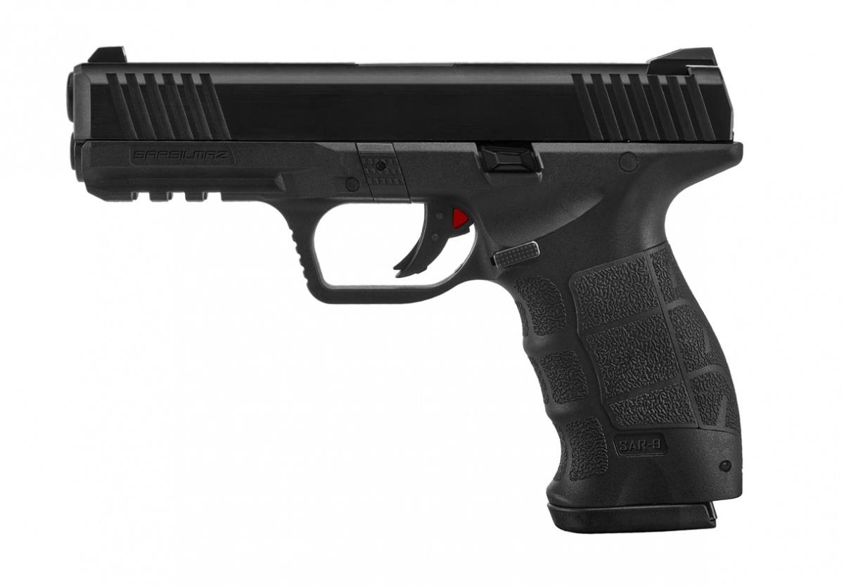 SAR9 swoją budową przypomina pistolet G45 ze skróconą lufą i zamkiem i pełnowymiarowym chwytem. Występuje też w kilku innych odmianach, m.in. z bezpiecznikiem nastawnym. /Zdjęcie: Sarsilmaz