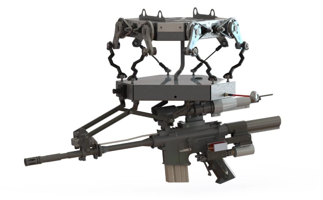 TIKAD może przenosić dowolną broń strzelecką o masie do 10 kg, od 5,56-mm karabinka automatycznego M4, przez 7,62-mm samopowtarzalny karabin SR-25 do 40-mm granatnika jedno- lub wielostrzałowego / Rysunki: Duke Robotics