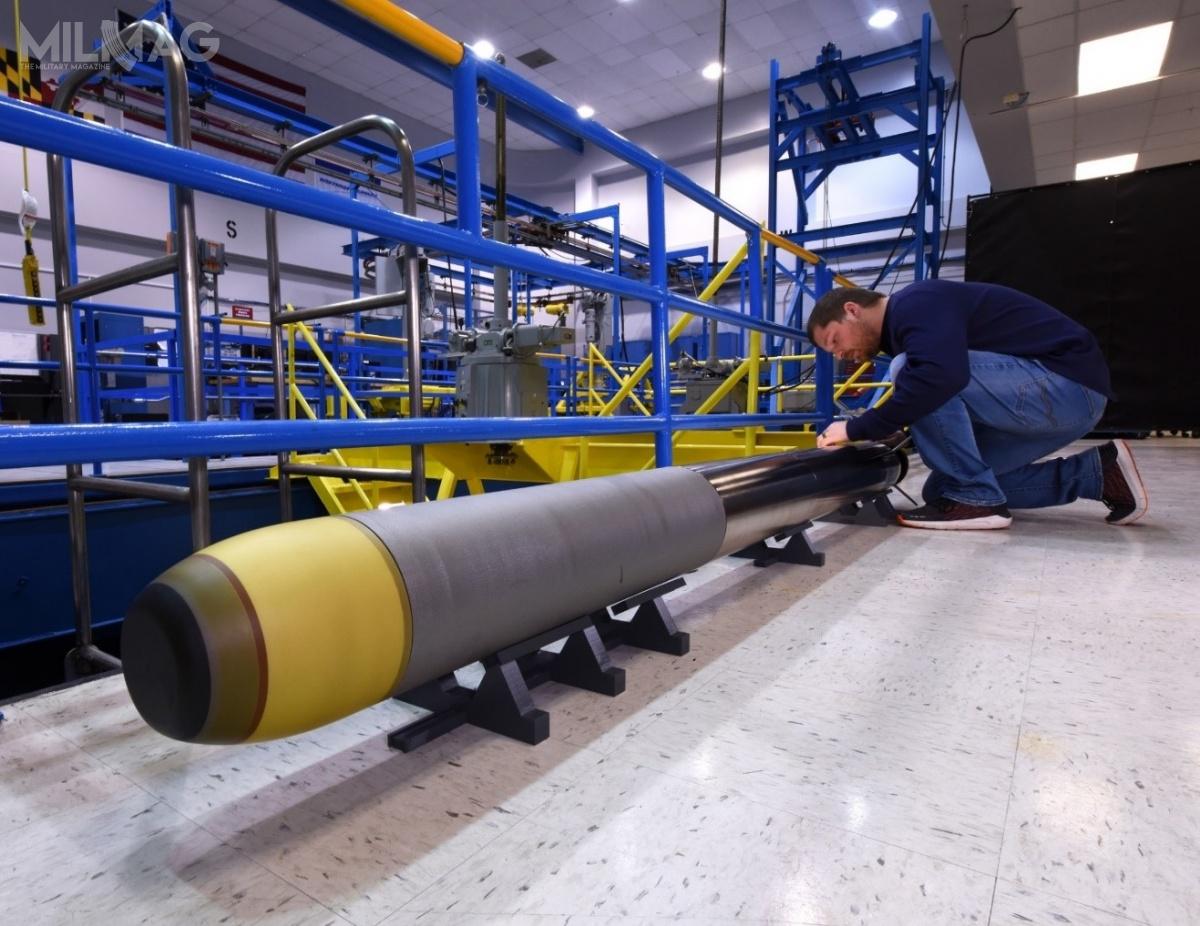 Prototyp lekkiej torpedy VLWT przechodzi próby akustyczne w ośrodku badawczym spółki Northrop Grumman w Annapolis w stanie Maryland / Zdjęcie: Northrop Grumman