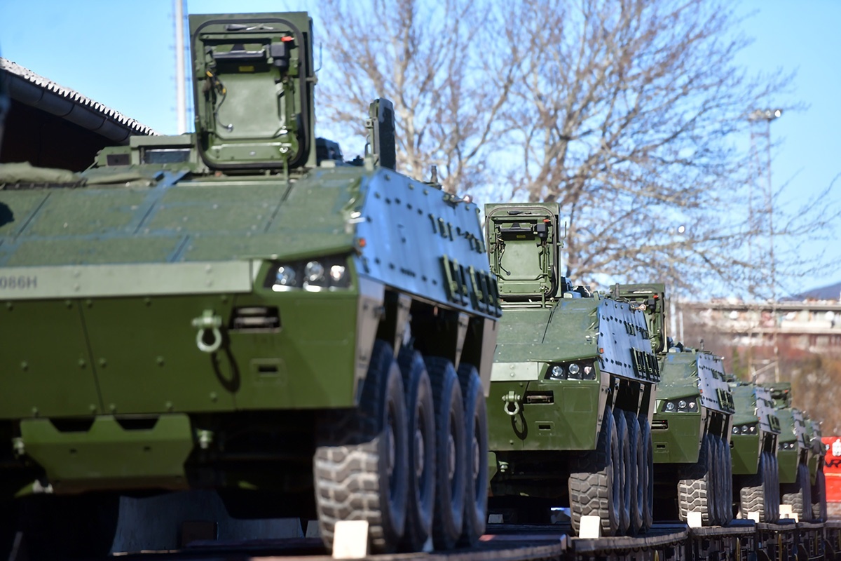 Croatian contingent in Lithuania will be composed of, among others, 15 Patria AMV 8x8 armoured vehicles, including 13 combat vehicles, one ambulance and one recovery vehicle / Pictures: Croatian MoD