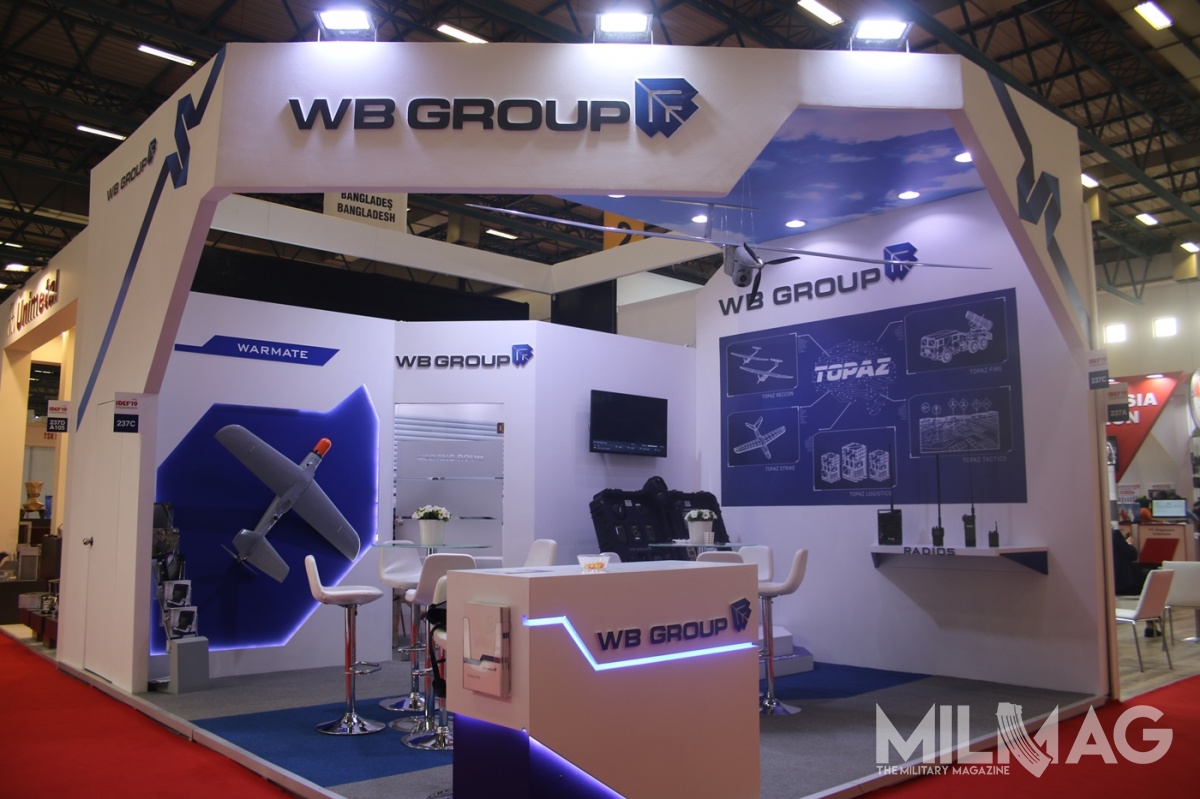 The Polish WB Group presents a wide range of its renowned and combat proven products at IDEF 2019, such as the Topaz CMS, FONET internal communication system, Warmate loitering munitions and FlyEye reconnaissance systems / Photo: Michal Jarocki/MILMAG