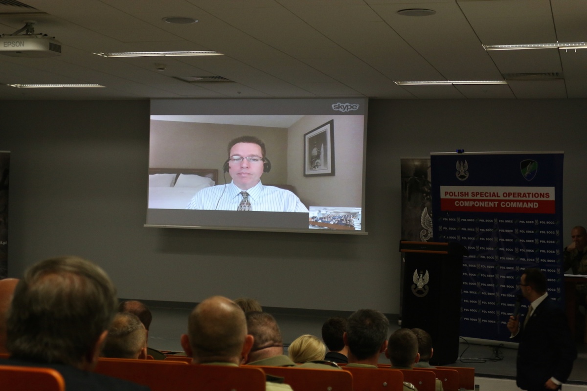 Christopher Paul of RAND Corporation virtually connected to the conference. /Photo: Krzysztof Łukawski, DKWS