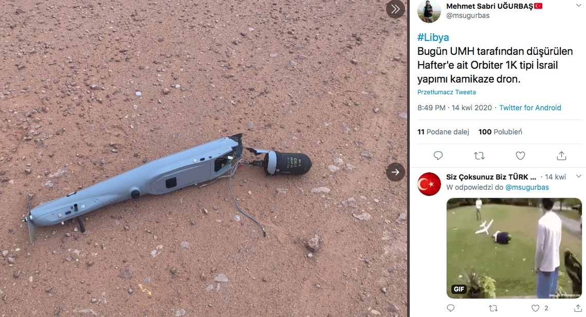 In mid-April images showing a dismantled fuselage of a Warmate combat unmanned aerial vehicle (CUAV) found in Libya appeared on Social Media / Picture: Twitter