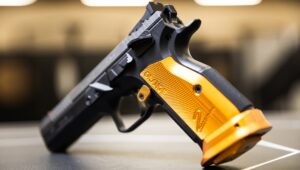 pomarańczowe okładziny rękojeści pistoletu pistolet cz ts 2 orange