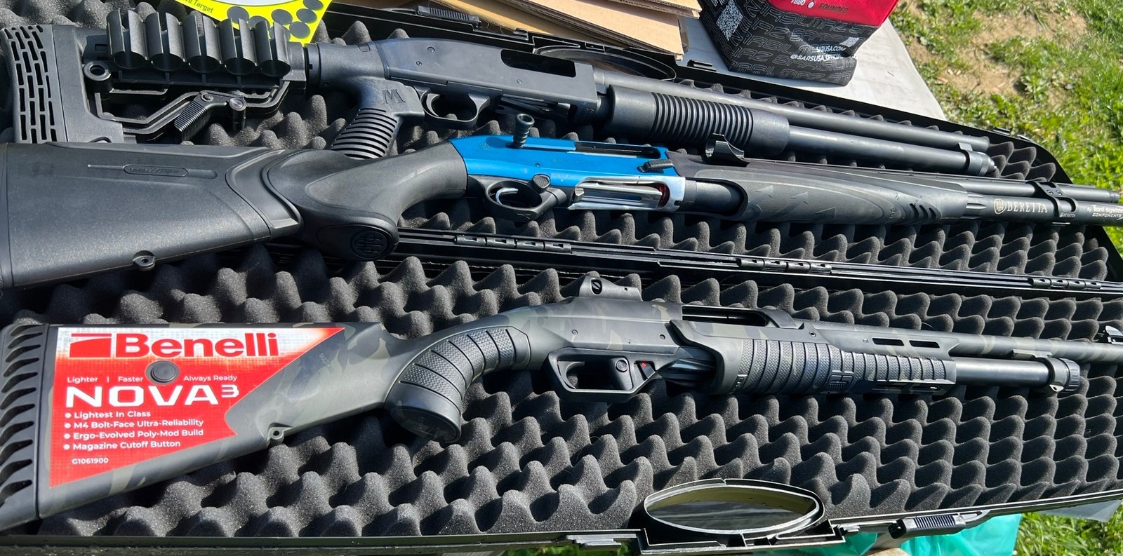 Benelli Nova 3 Tactical, Mossberg 590 (wersja 20 cali) oraz Beretta 1301 Comp Pro (wersja 24 cale)